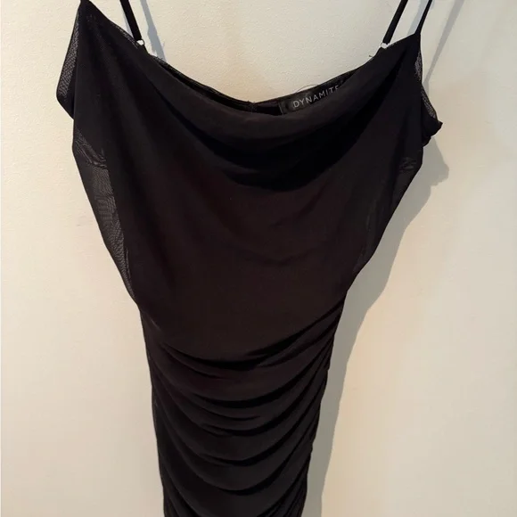 Dynamite Black Ruched Mini Dress - Picture 6 of 6